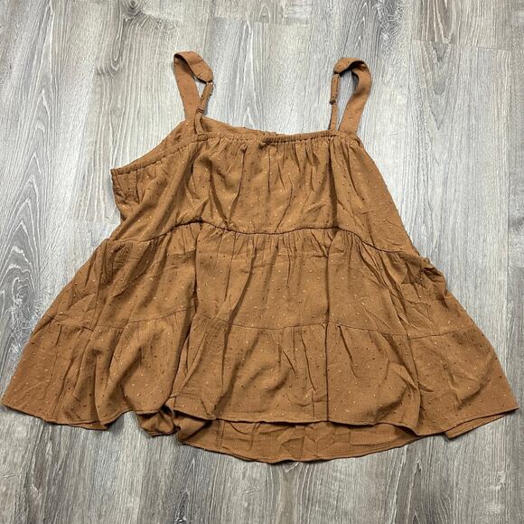 Torrid Women's Plus Size Tan Swiss Dot Tiered Pin Tuck Tank - Size 6 - NWT - Picture 6 of 10